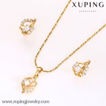 62578 Xuping Fashion China Wholesale 18K Charming Glass Gold Jewelry Set